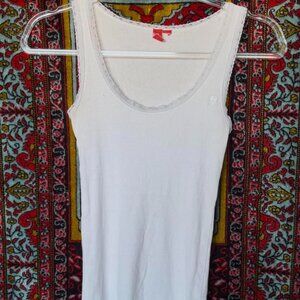 white lace trim angel tank top